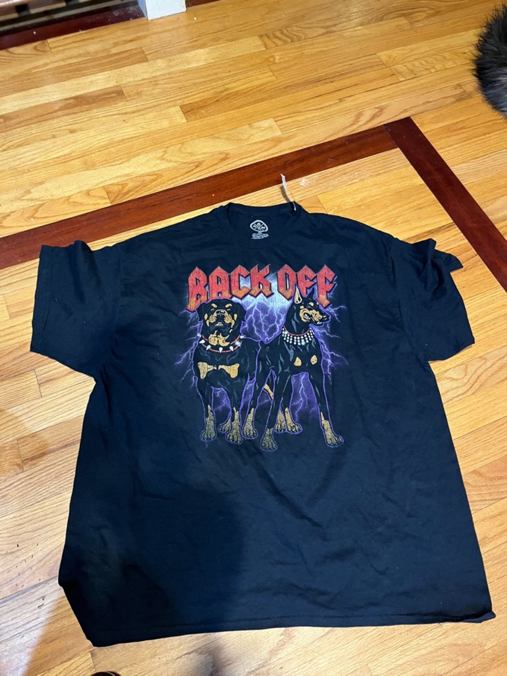 Back Off Graphic Rottweiler Tee - Black